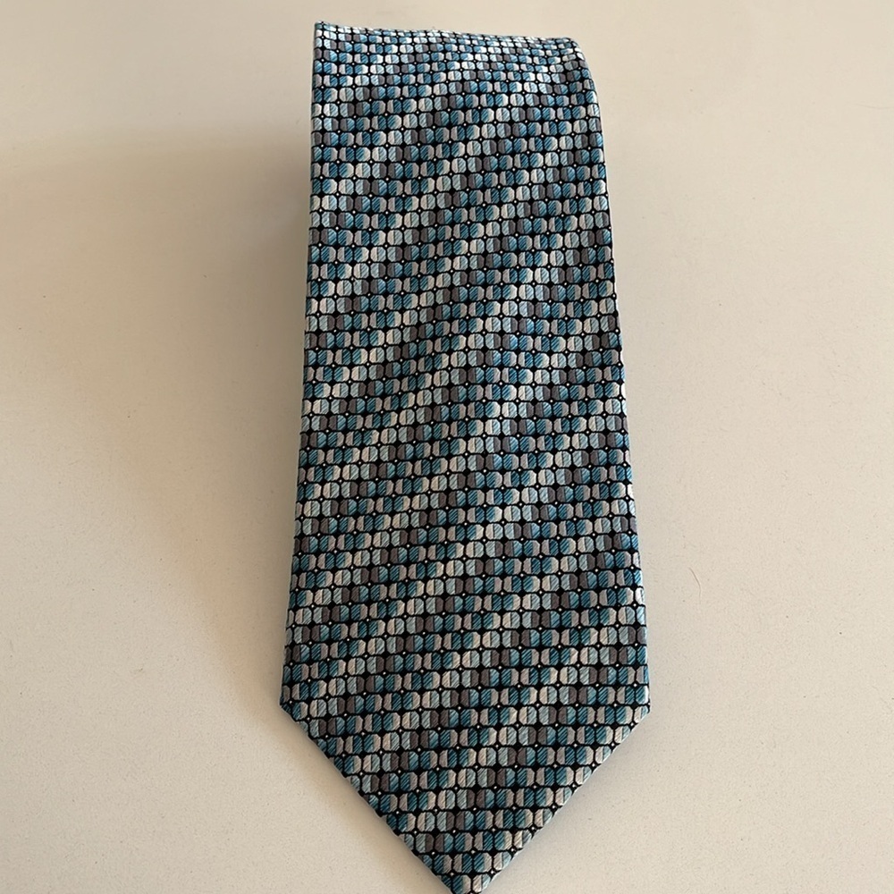 JOSEPH & FEISS 100% Silk Tie Brown Blue Business Office Wedding Guest Occasion